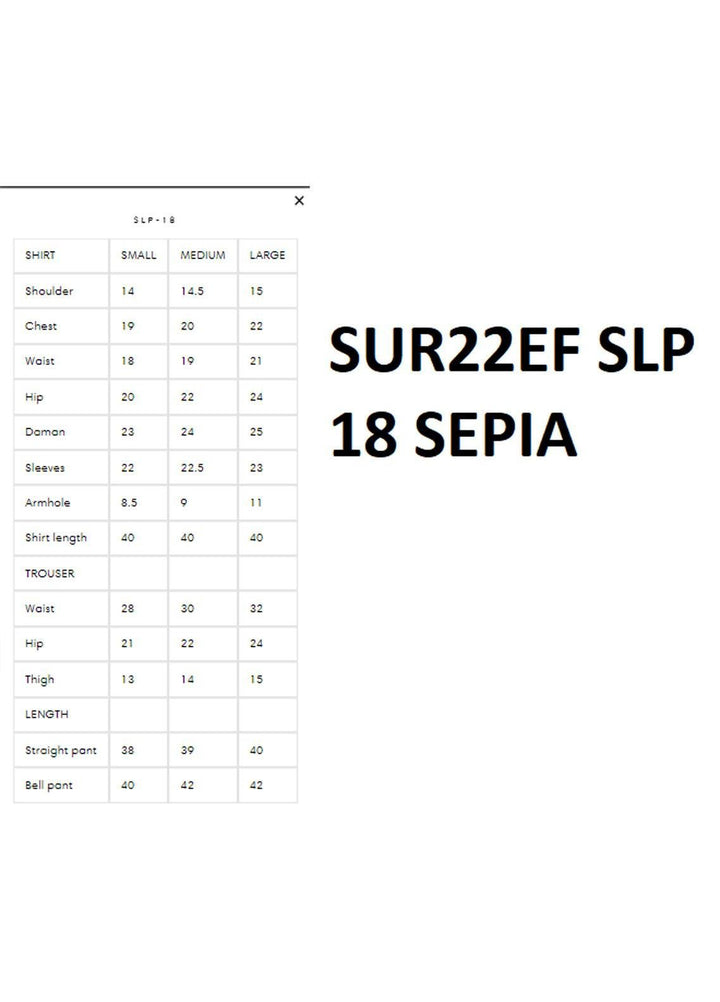 Surmai Luxury Pret  3 Chiffon Piece Dress SUR22EF SLP 18 SEPIA