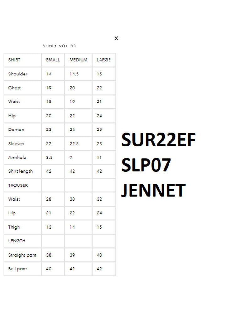 Surmai Luxury Pret  3 Organza Piece Dress SUR22EF SLP07 JENNET