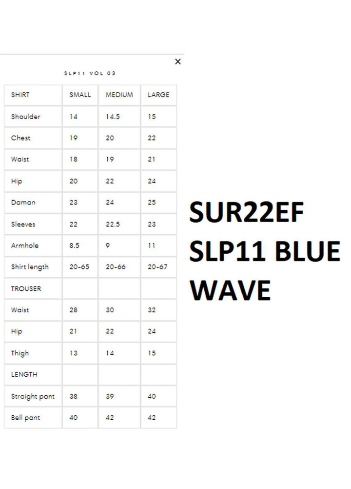 Surmai Luxury Pret   3 Piece Dress SUR22EF SLP11 BLUE WAVE