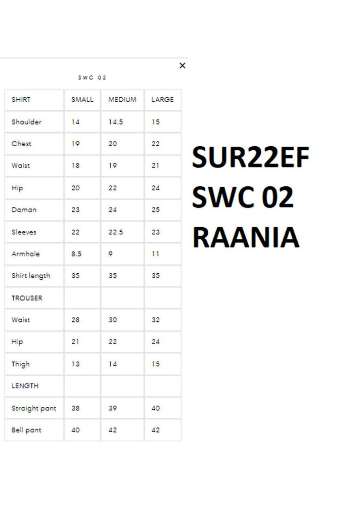 Surmai Luxury Pret  3 Organza Piece Dress SUR22EF SWC 02 RAANIA