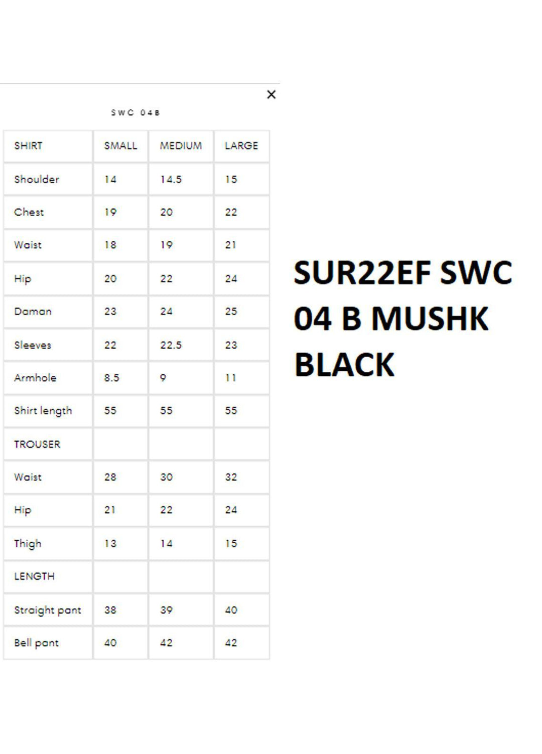 Surmai Luxury Pret   3 Piece Dress SUR22EF SWC 04 B MUSHK BLACK