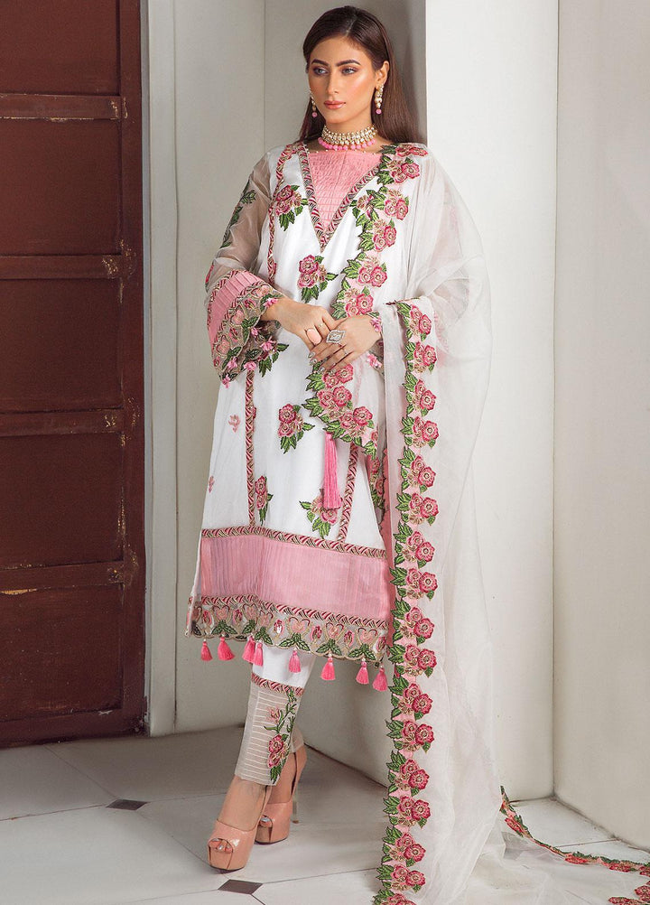 Surmai Luxury Pret Embroidered Organza 3 Piece Dress SLP-06