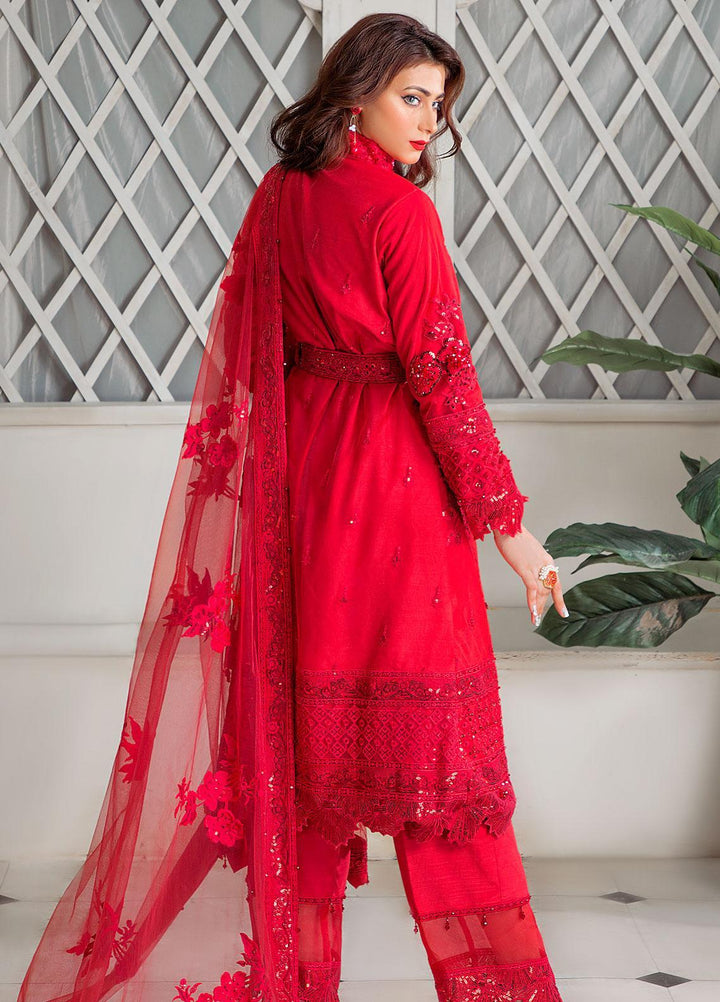 Surmai Luxury Pret Embroidered Net 3 Piece Dress SLP-07
