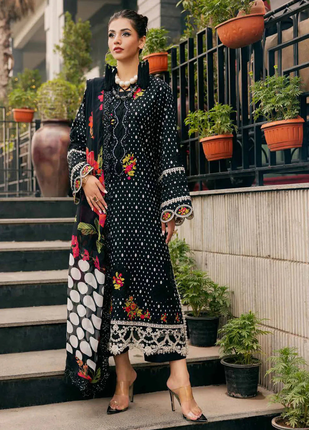 Swissmiss by Charizma Embroidered Swiss Viole Suit Unstitched 3 Piece CR25SV CSM5- 01 - Summer Collection