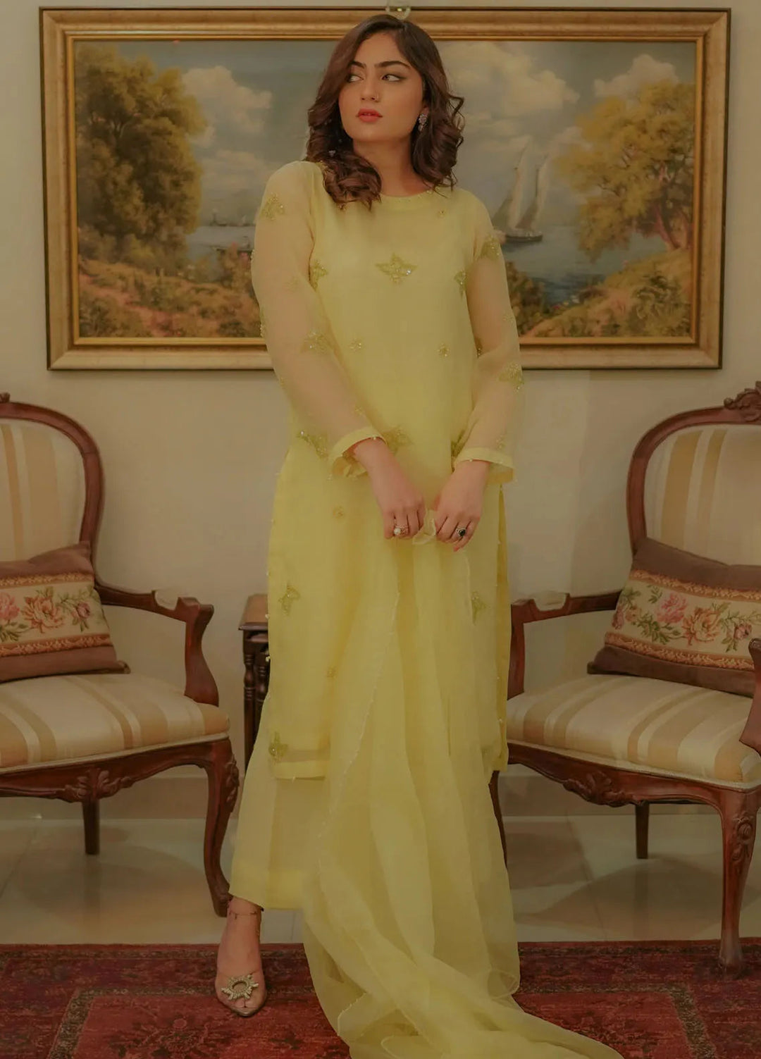 Syah Pret Casual Organza 3 Piece Suit EST-003 ZAMURD