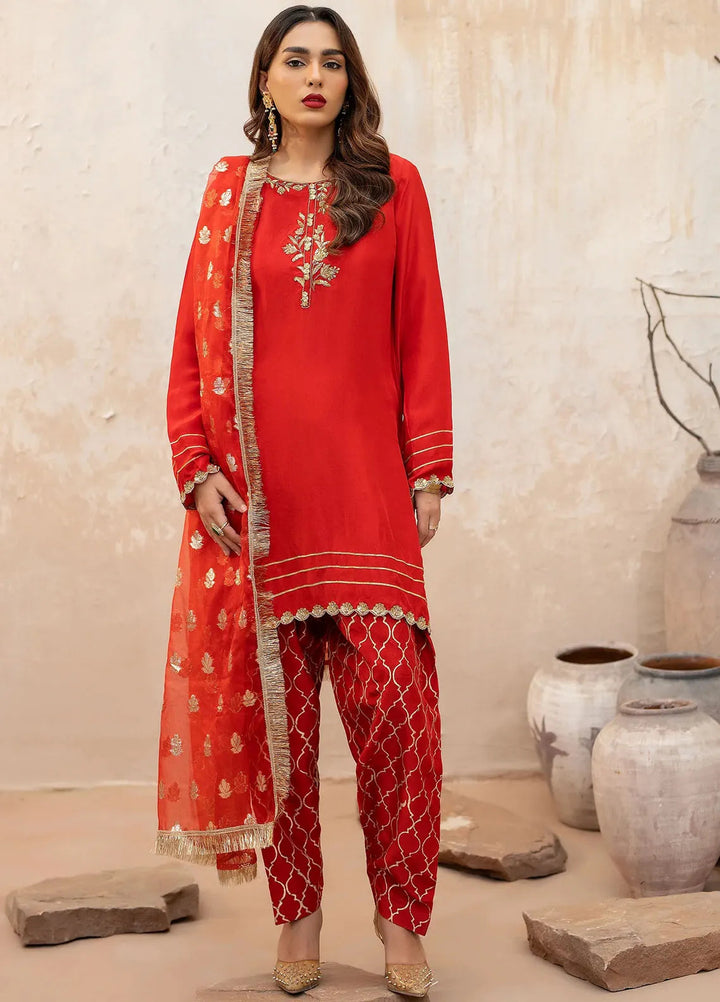 Syah Pret Embellished Ramen Silk 3 Piece Suit EST-008 DHANI