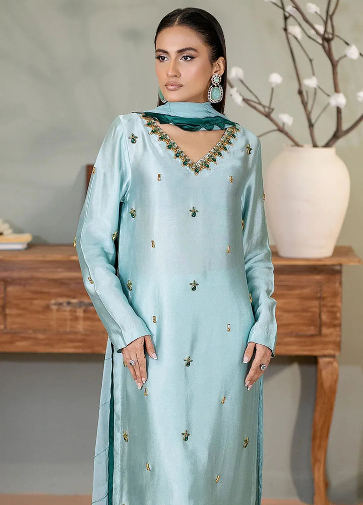 Syah Pret Embellished Tissue Silk 3 Piece Suit EST-014 ZAMURQ