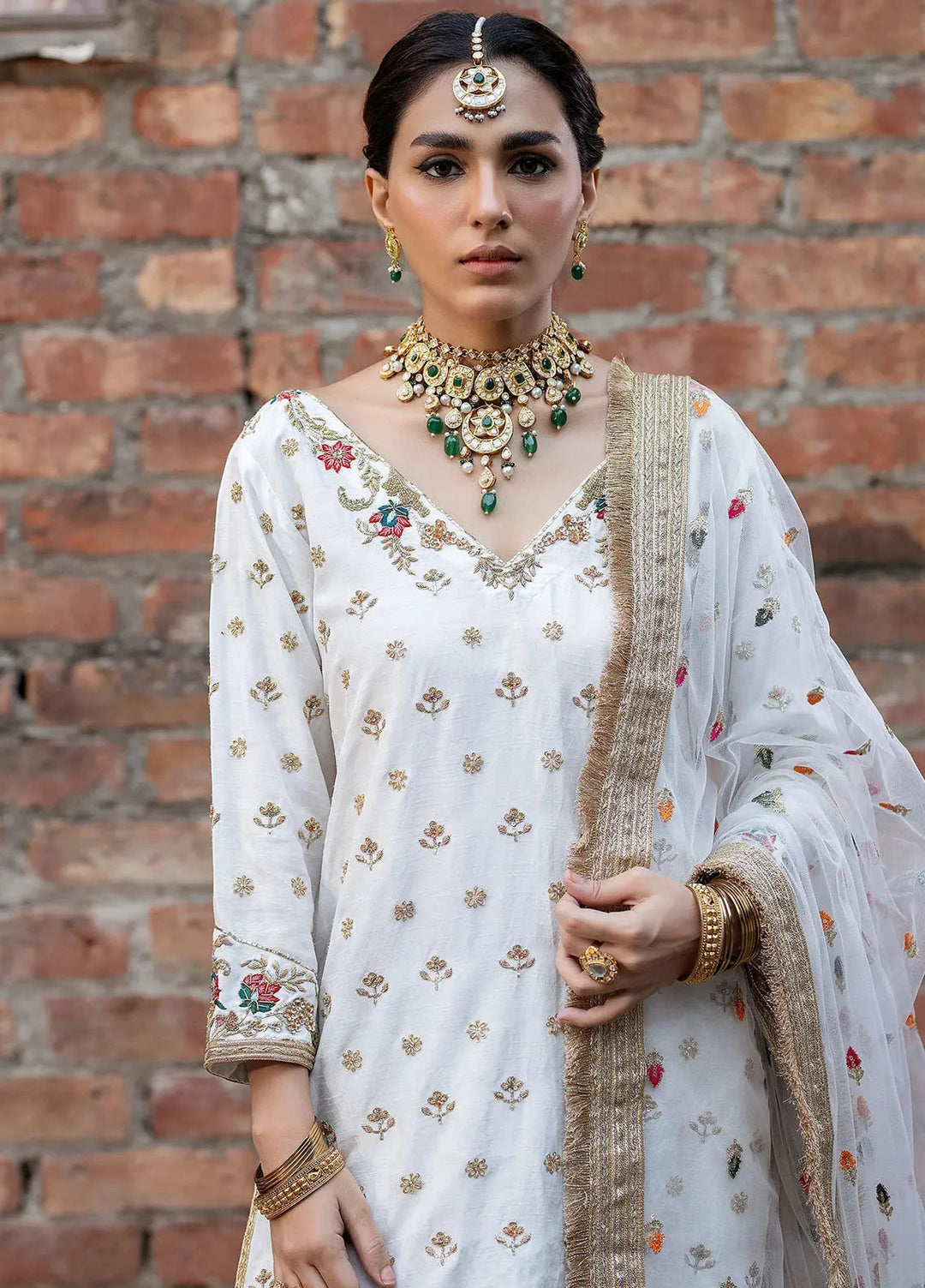 Syah Pret Embroidered Raw Silk 3 Piece Suit EST-011 MEHRAMA