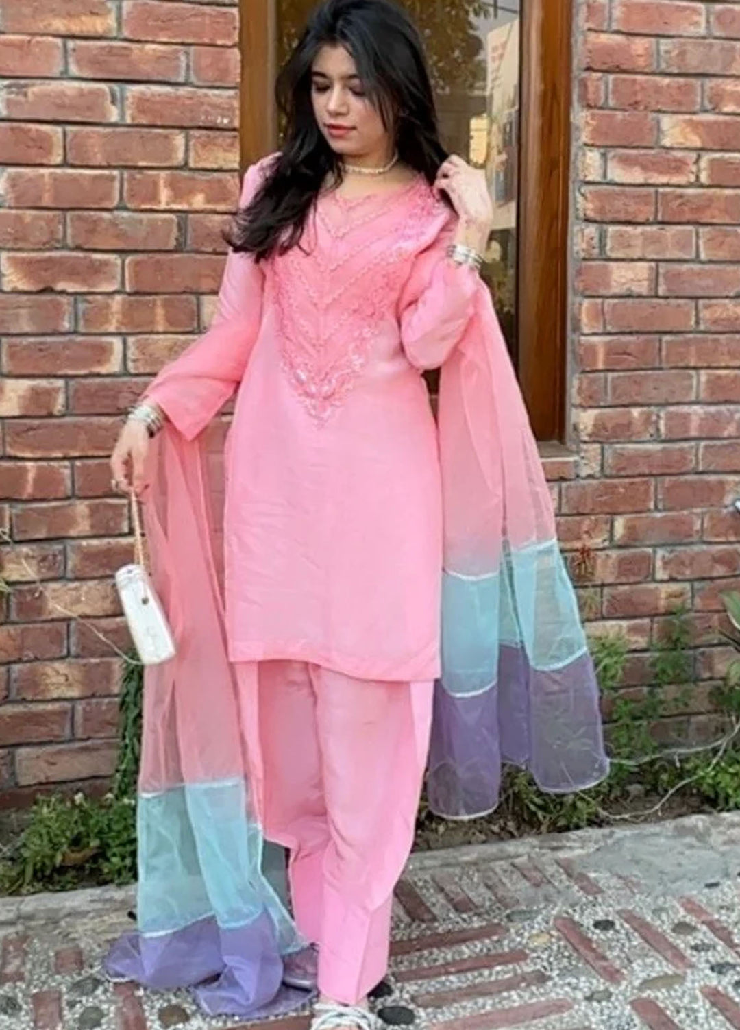 Syah Pret Embroidered Silk 3 Piece Suit Est-017 Sahar