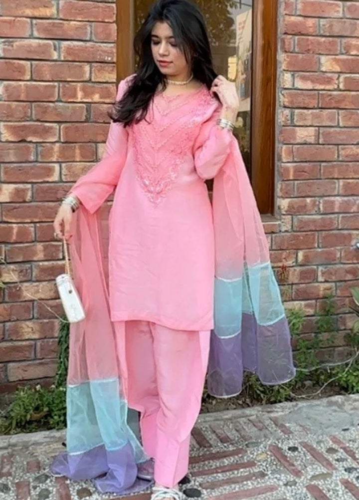 Syah Pret Embroidered Silk 3 Piece Suit Est-017 Sahar