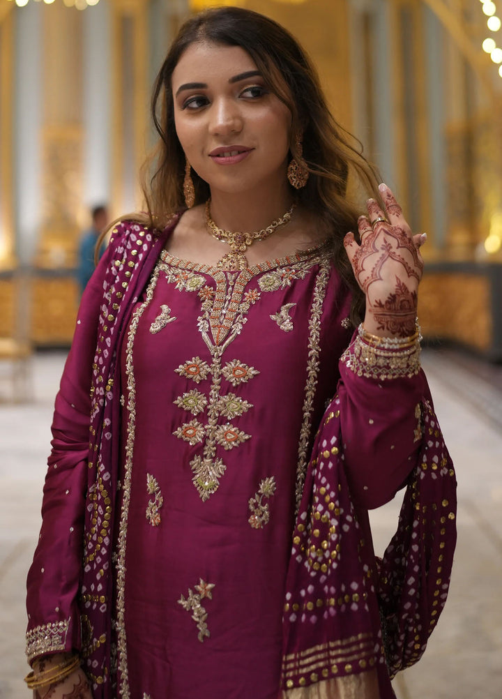 Syah Pret Embroidered Silk 3 Piece Suit Est-021 Gul Rung