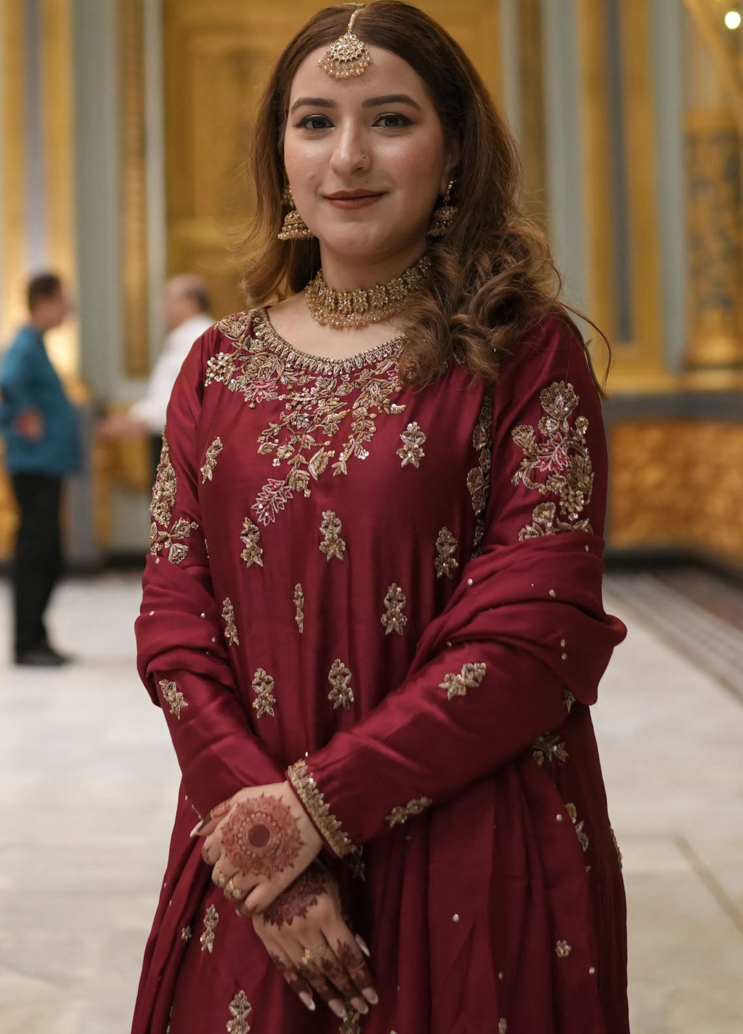 Syah Pret Embroidered Silk 3 Piece Suit Est-023 Royal Merlot