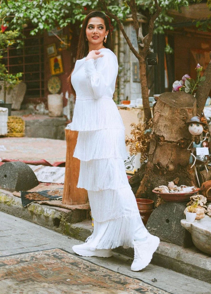 Syah Pret Western Suit Cowl Neck Fringe Dress