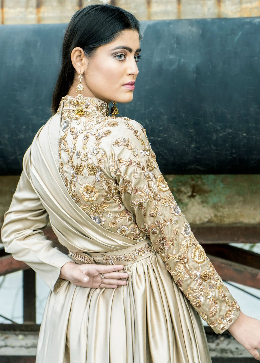 Syah Pret Western Suit Hand Done Adda Work Dress