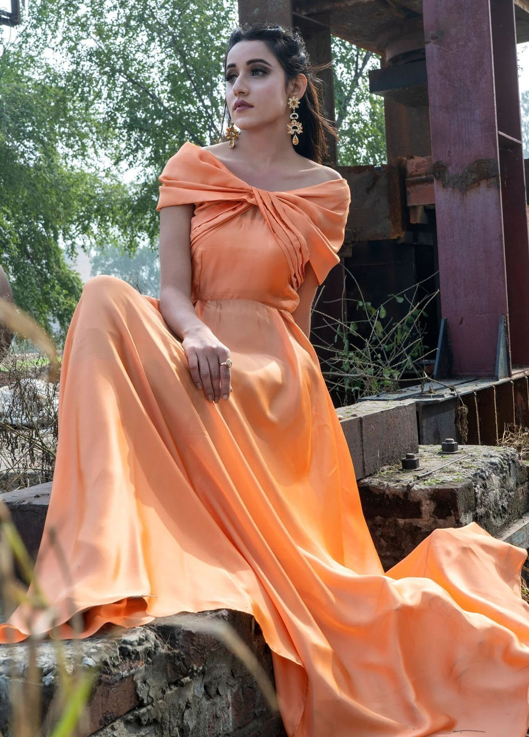 Syah Pret Western Suit Off Shoulder Butterfly Dress Maxi Dress