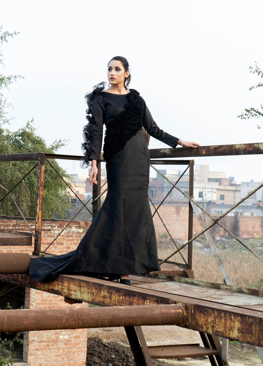 Syah Pret Western Suit Smoked Pattern Maxi