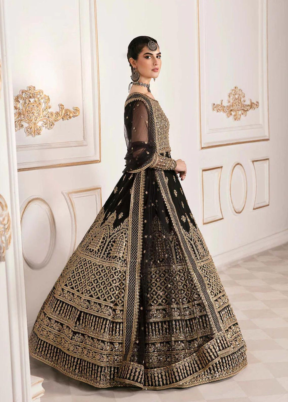 Sylvia By Akbar Aslam Embroidered Net Suits Unstitched 4 Piece AA23S 1453 Myrah - Wedding Collection