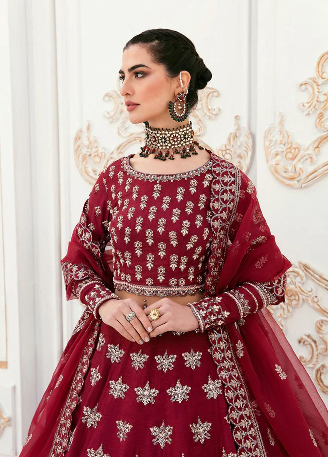 Sylvia By Akbar Aslam Embroidered Raw Silk Suits Unstitched 3 Piece AA23S 1454 Suhan - Wedding Collection
