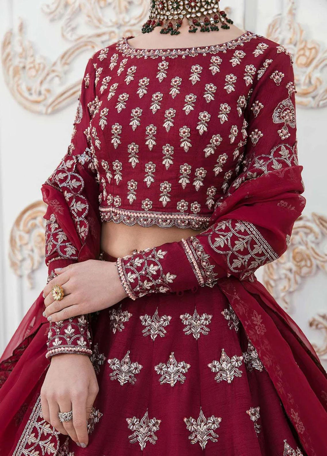 Sylvia By Akbar Aslam Embroidered Raw Silk Suits Unstitched 3 Piece AA23S 1454 Suhan - Wedding Collection