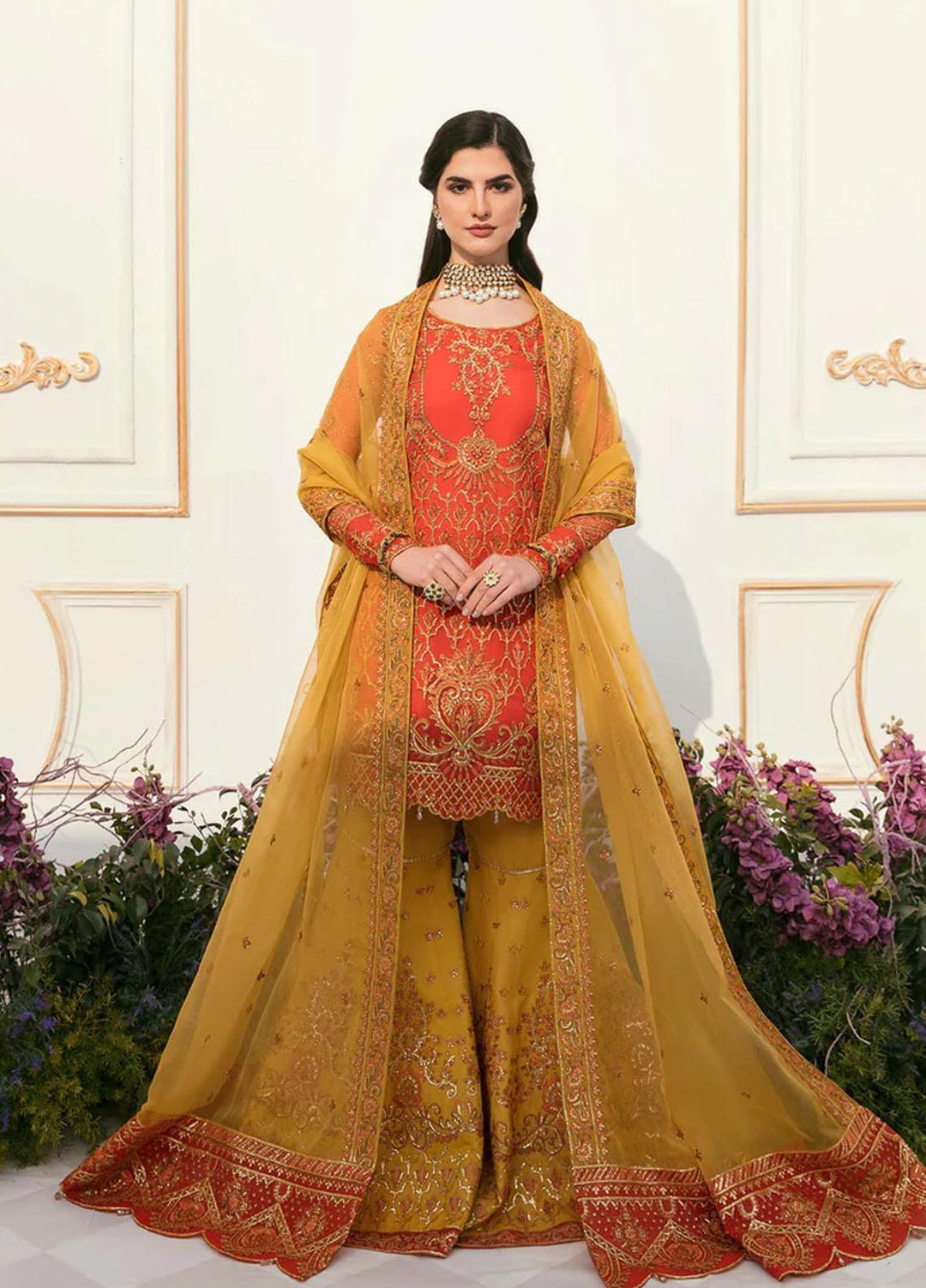 Sylvia By Akbar Aslam Embroidered Organza Suits Unstitched 4 Piece AA23S 1455 Zeane - Wedding Collection