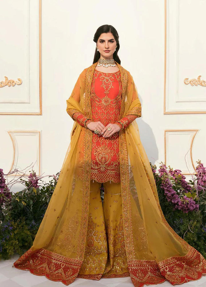 Sylvia By Akbar Aslam Embroidered Organza Suits Unstitched 4 Piece AA23S 1455 Zeane - Wedding Collection