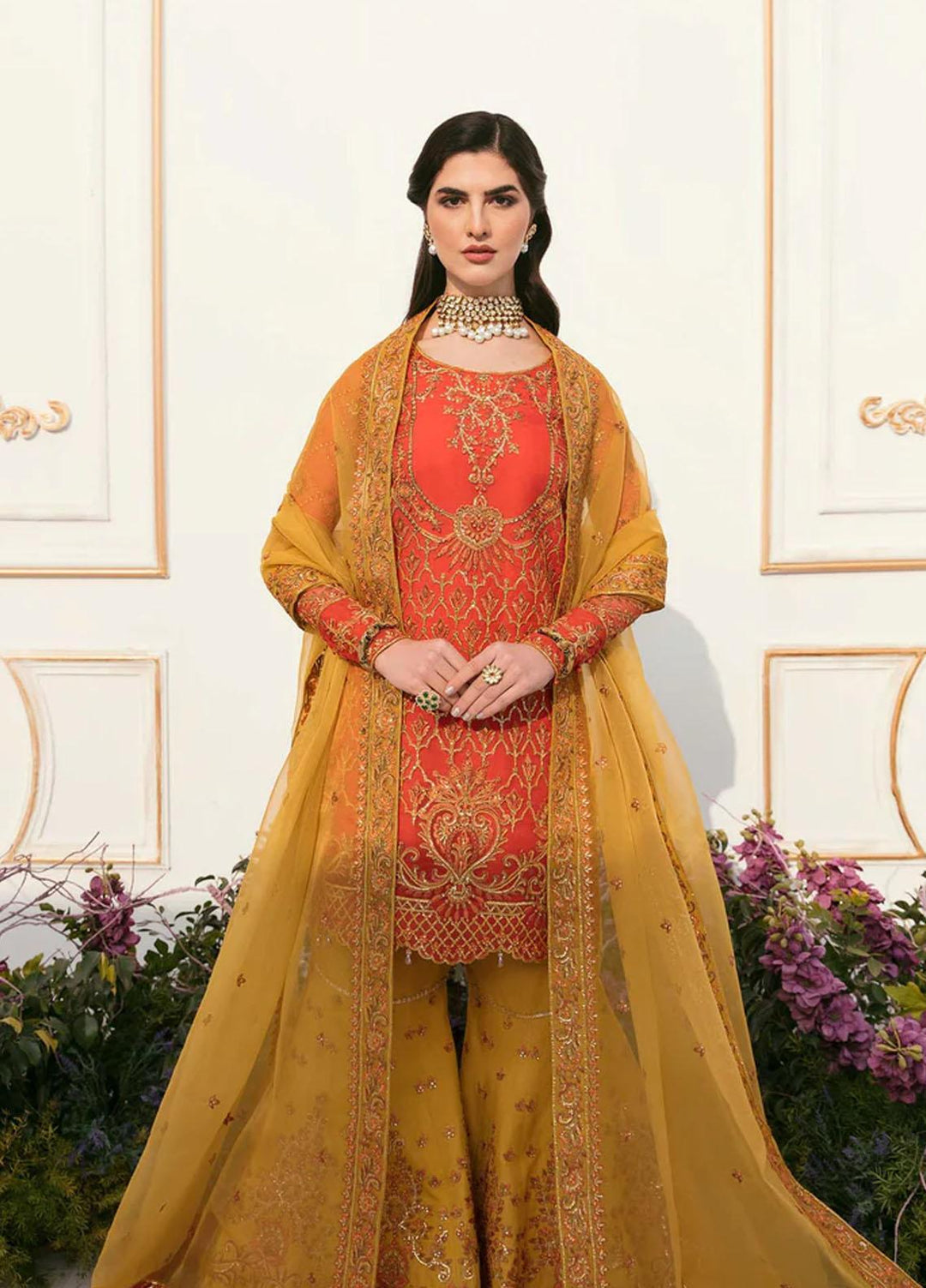 Sylvia By Akbar Aslam Embroidered Organza Suits Unstitched 4 Piece AA23S 1455 Zeane - Wedding Collection
