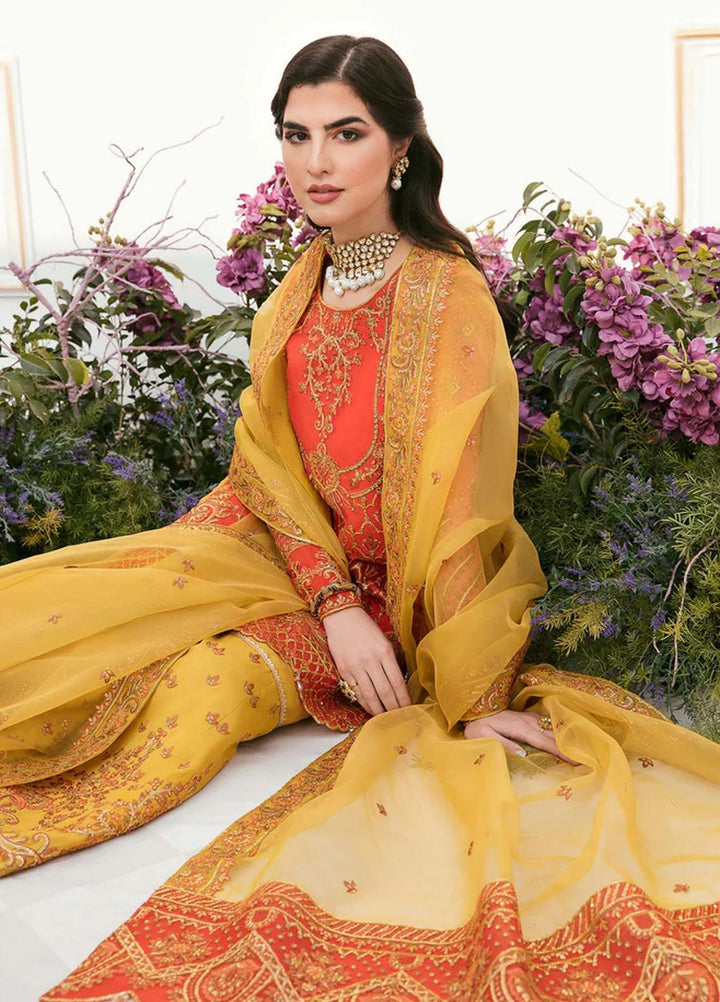 Sylvia By Akbar Aslam Embroidered Organza Suits Unstitched 4 Piece AA23S 1455 Zeane - Wedding Collection