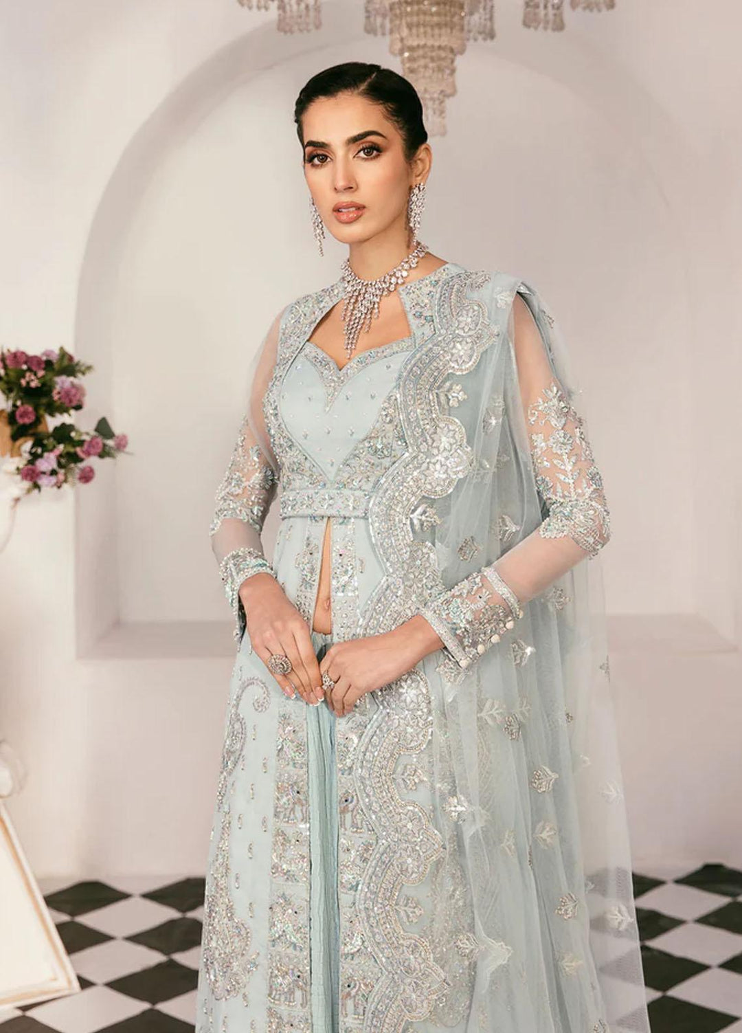 Sylvia By Akbar Aslam Embroidered Organza Suits Unstitched 4 Piece AA23S 1456 Ranyah - Wedding Collection