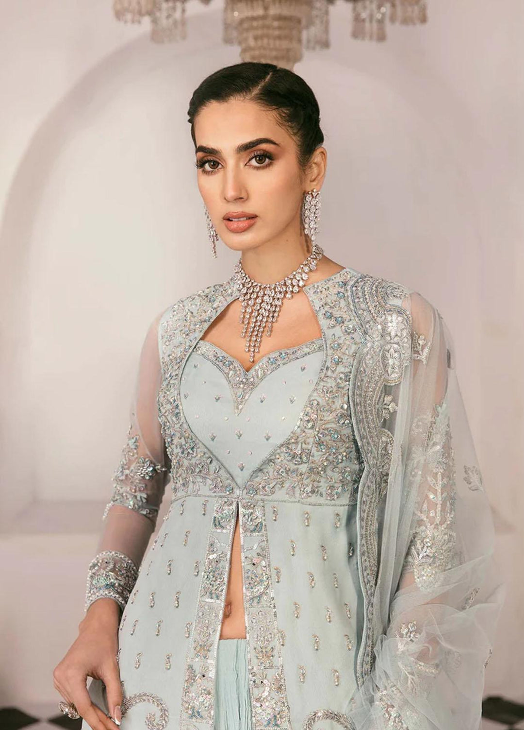 Sylvia By Akbar Aslam Embroidered Organza Suits Unstitched 4 Piece AA23S 1456 Ranyah - Wedding Collection
