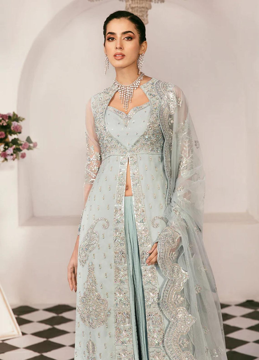 Sylvia By Akbar Aslam Embroidered Organza Suits Unstitched 4 Piece AA23S 1456 Ranyah - Wedding Collection