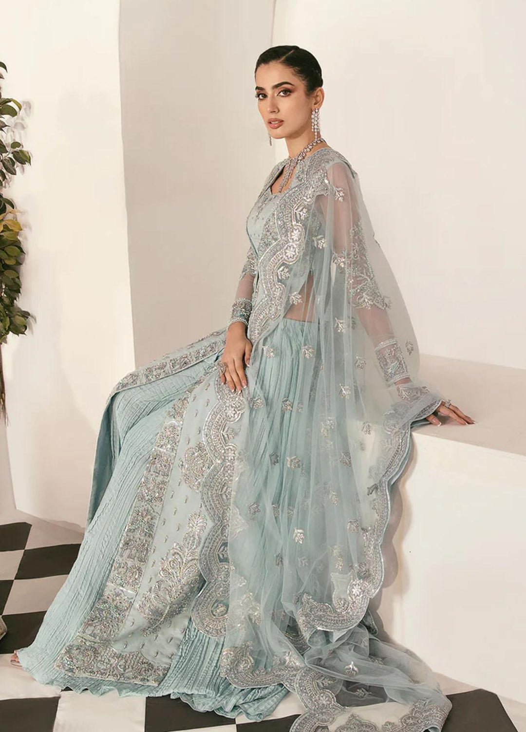 Sylvia By Akbar Aslam Embroidered Organza Suits Unstitched 4 Piece AA23S 1456 Ranyah - Wedding Collection