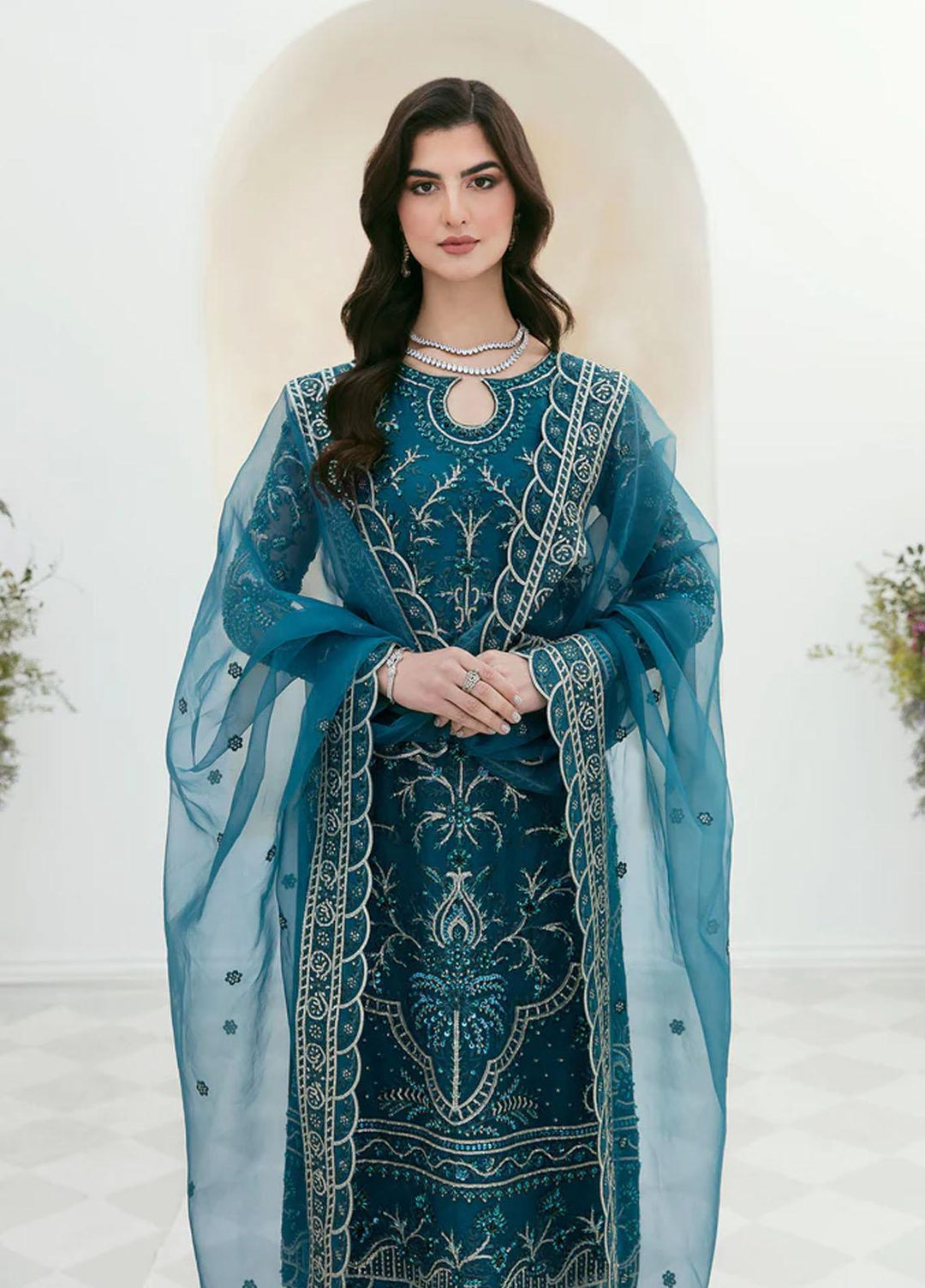 Sylvia By Akbar Aslam Embroidered Organza Suits Unstitched 4 Piece AA23S 1457 Lara - Wedding Collection