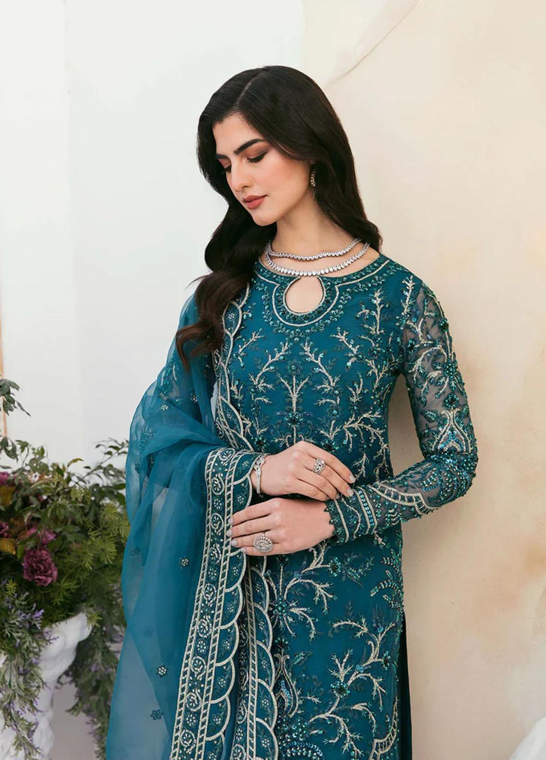 Sylvia By Akbar Aslam Embroidered Organza Suits Unstitched 4 Piece AA23S 1457 Lara - Wedding Collection