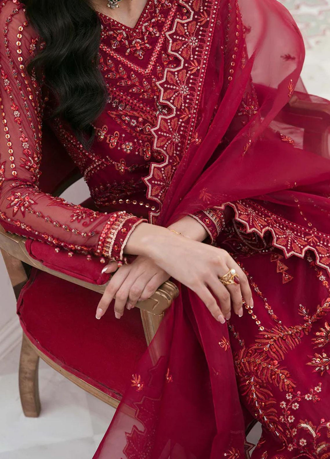 Sylvia By Akbar Aslam Embroidered Organza Suits Unstitched 4 Piece AA23S 1458 kaya - Wedding Collection