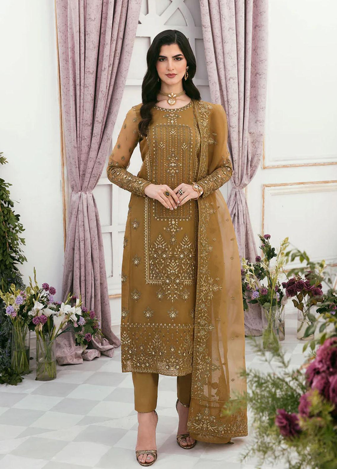 Sylvia By Akbar Aslam Embroidered Organza Suits Unstitched 4 Piece AA23S 1459 Synthia - Wedding Collection