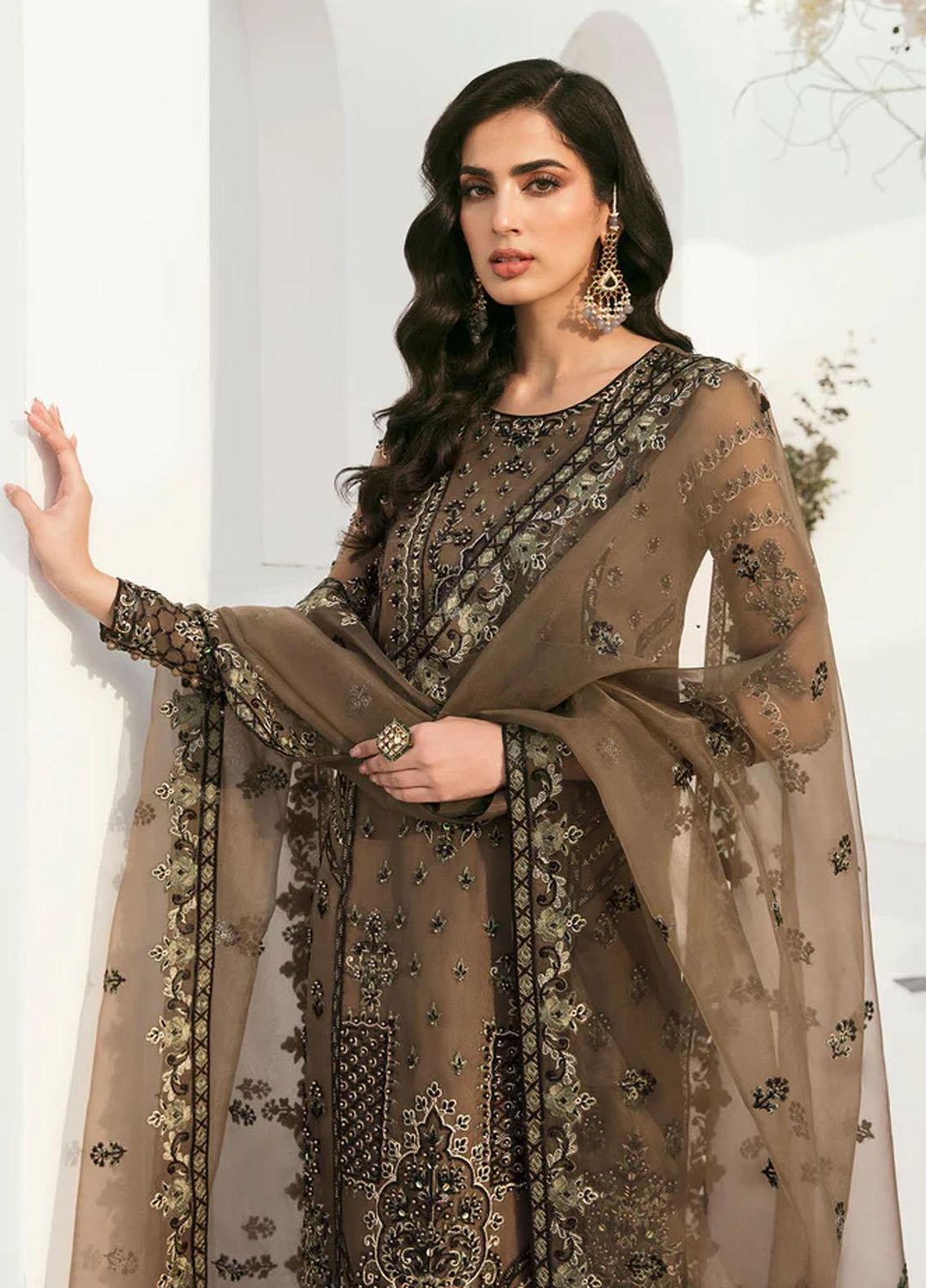 Sylvia By Akbar Aslam Embroidered Organza Suits Unstitched 4 Piece AA23S 1460 Nurre - Wedding Collection