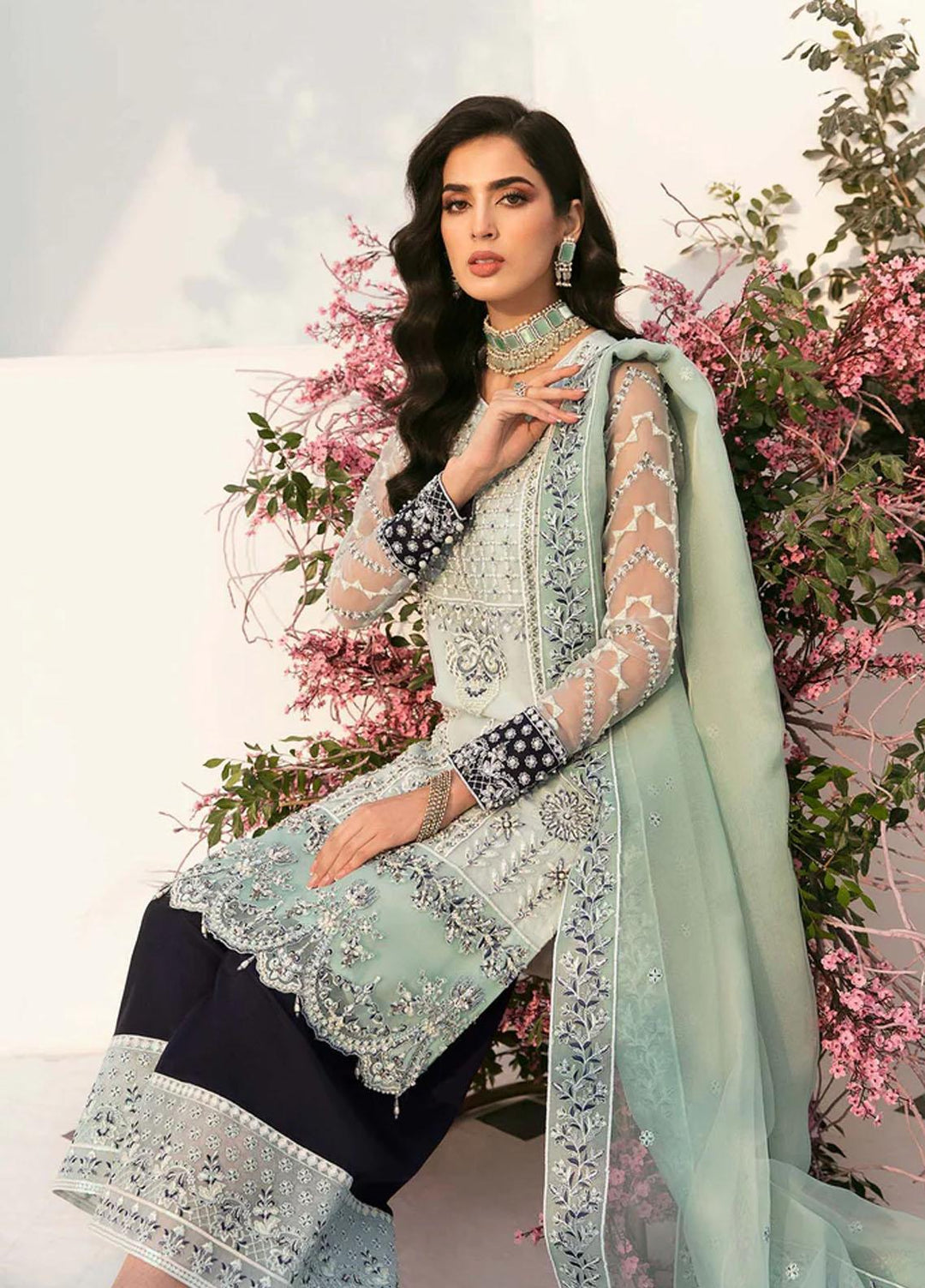 Sylvia By Akbar Aslam Embroidered Organza Suits Unstitched 4 Piece AA23S 1462 Yasen - Wedding Collection