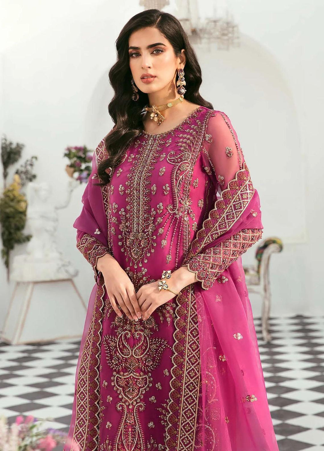 Sylvia By Akbar Aslam Embroidered Organza Suits Unstitched 4 Piece  Isla - Luxury Collection