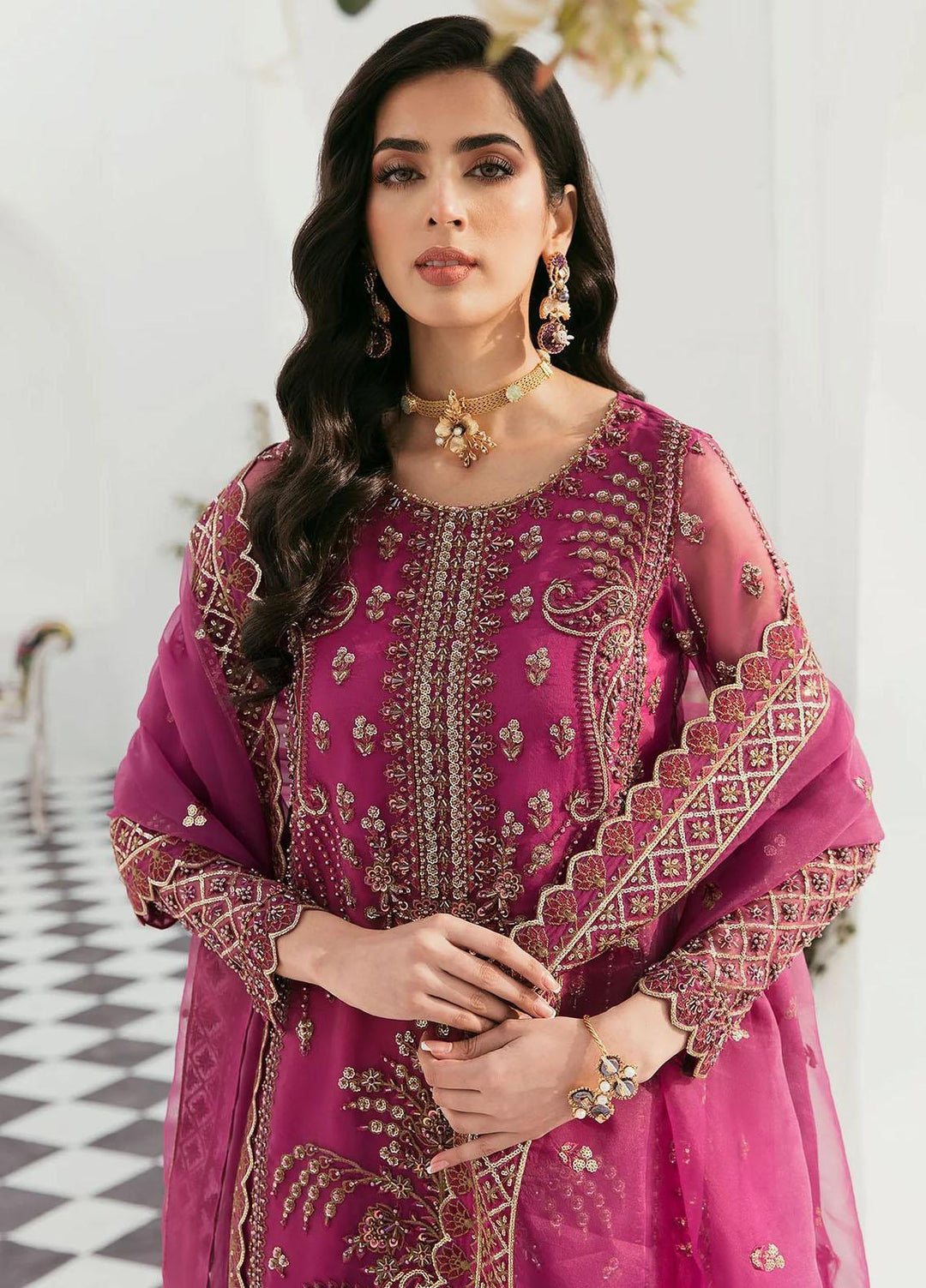 Sylvia By Akbar Aslam Embroidered Organza Suits Unstitched 4 Piece  Isla - Luxury Collection