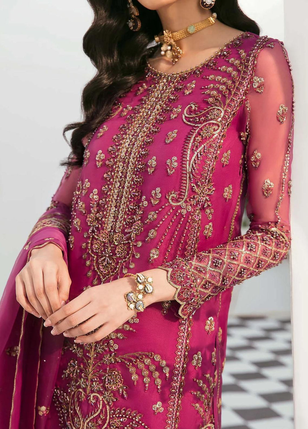 Sylvia By Akbar Aslam Embroidered Organza Suits Unstitched 4 Piece  Isla - Luxury Collection