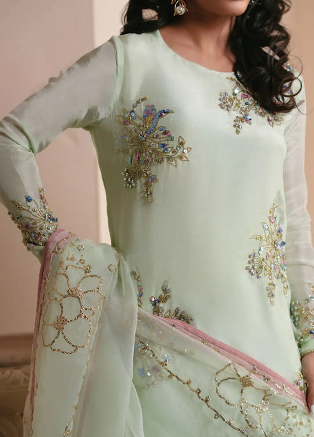 Symphony by AJR Pret Embroidered 3 Piece Suit Ethereal