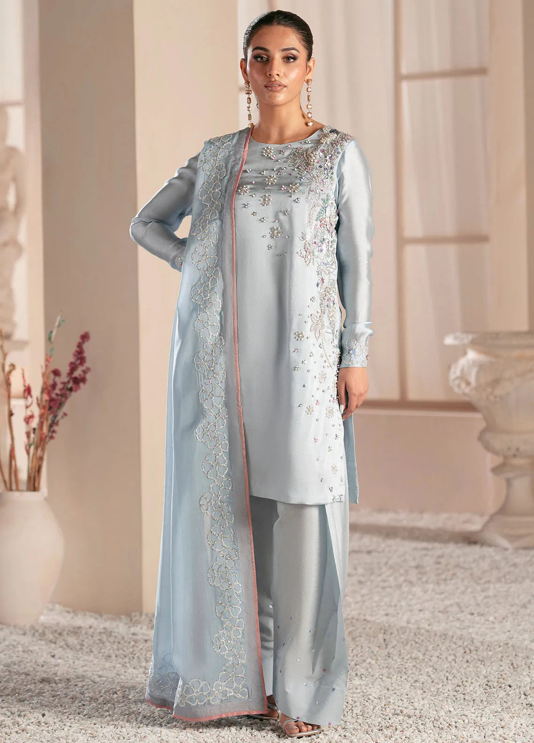 Symphony by AJR Pret Embroidered 3 Piece Suit Midnight Bloom
