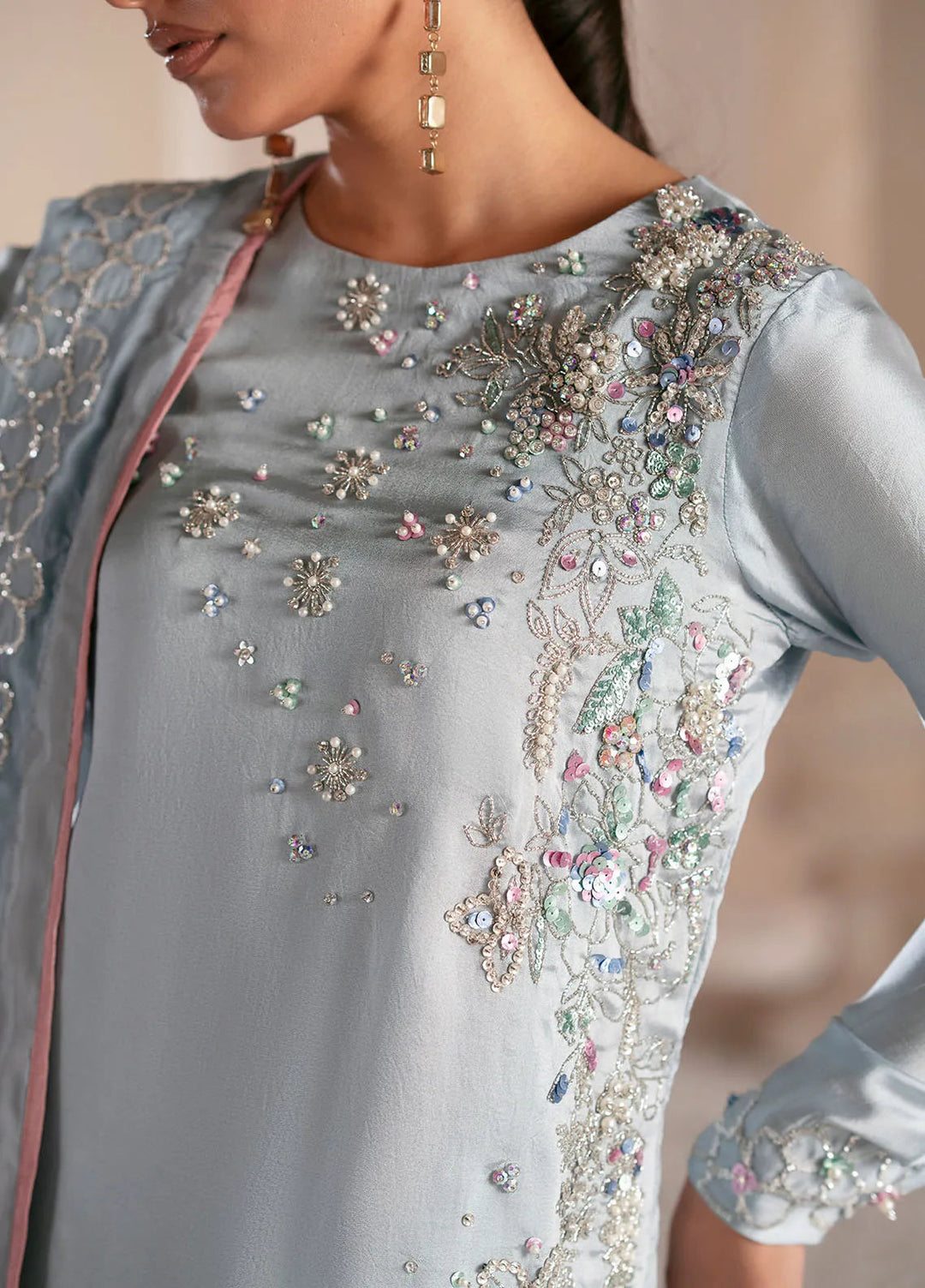 Symphony by AJR Pret Embroidered 3 Piece Suit Midnight Bloom