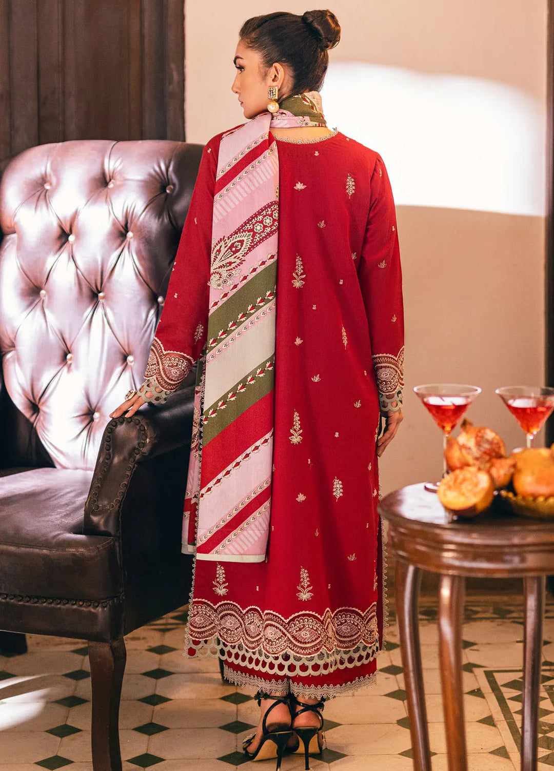 Symphony by Mushq Embroidered Karandi Suits Unstitched 3 Piece MQ24SP MW-KRN-02 Velvet Rose - Winter Collection