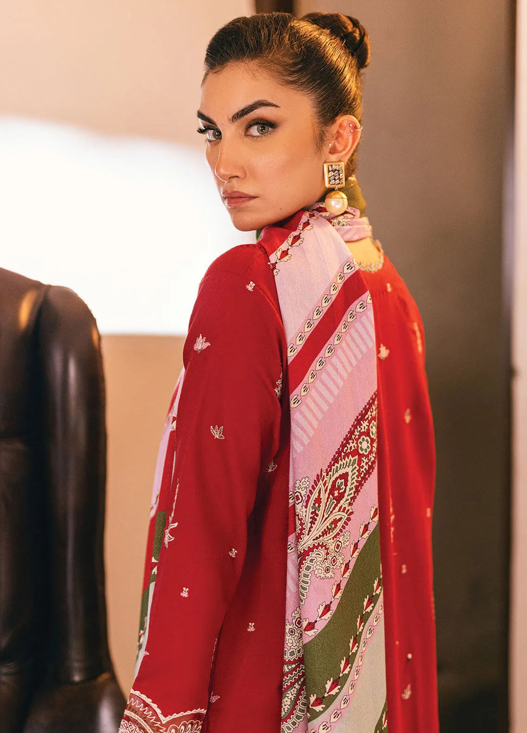 Symphony by Mushq Embroidered Karandi Suits Unstitched 3 Piece MQ24SP MW-KRN-02 Velvet Rose - Winter Collection