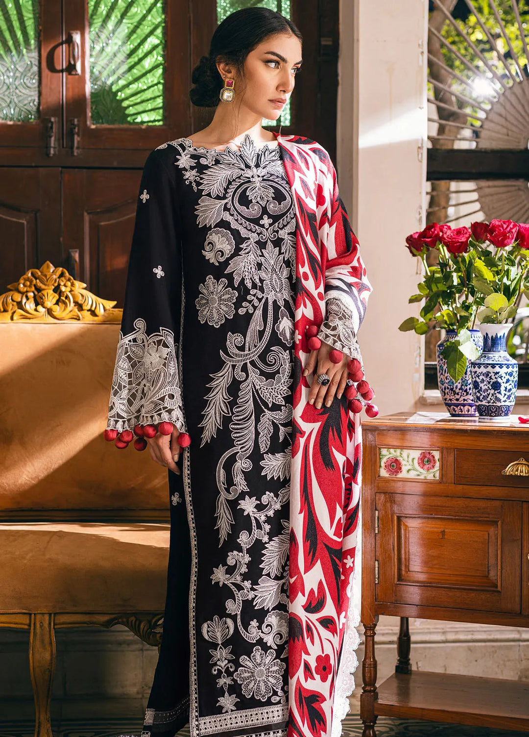 Symphony by Mushq Embroidered Karandi Suits Unstitched 3 Piece MQ24SP MW-KRN-03 Midnight Magic - Winter Collection