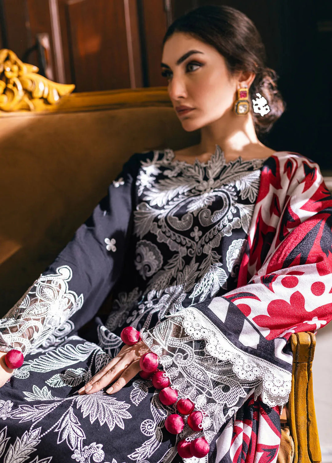 Symphony by Mushq Embroidered Karandi Suits Unstitched 3 Piece MQ24SP MW-KRN-03 Midnight Magic - Winter Collection