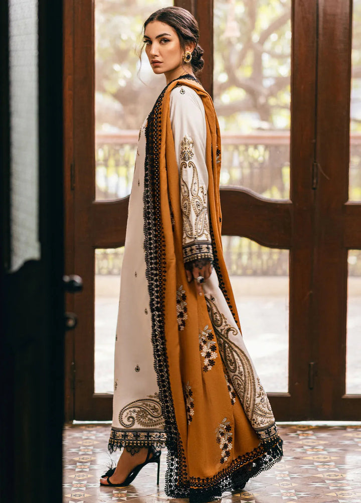 Symphony by Mushq Embroidered Karandi Suits Unstitched 3 Piece MQ24SP MW-KRN-04 Ivory Whisper - Winter Collection