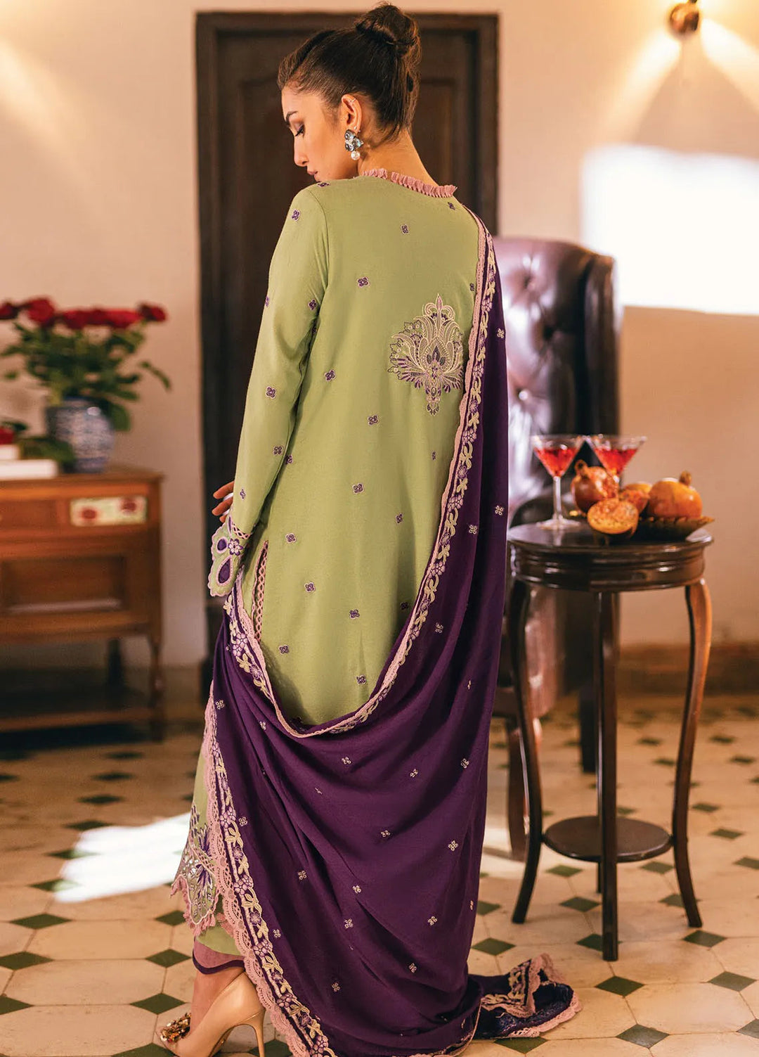 Symphony by Mushq Embroidered Karandi Suits Unstitched 3 Piece MQ24SP MW-KRN-07 Sparkling Noir - Winter Collection