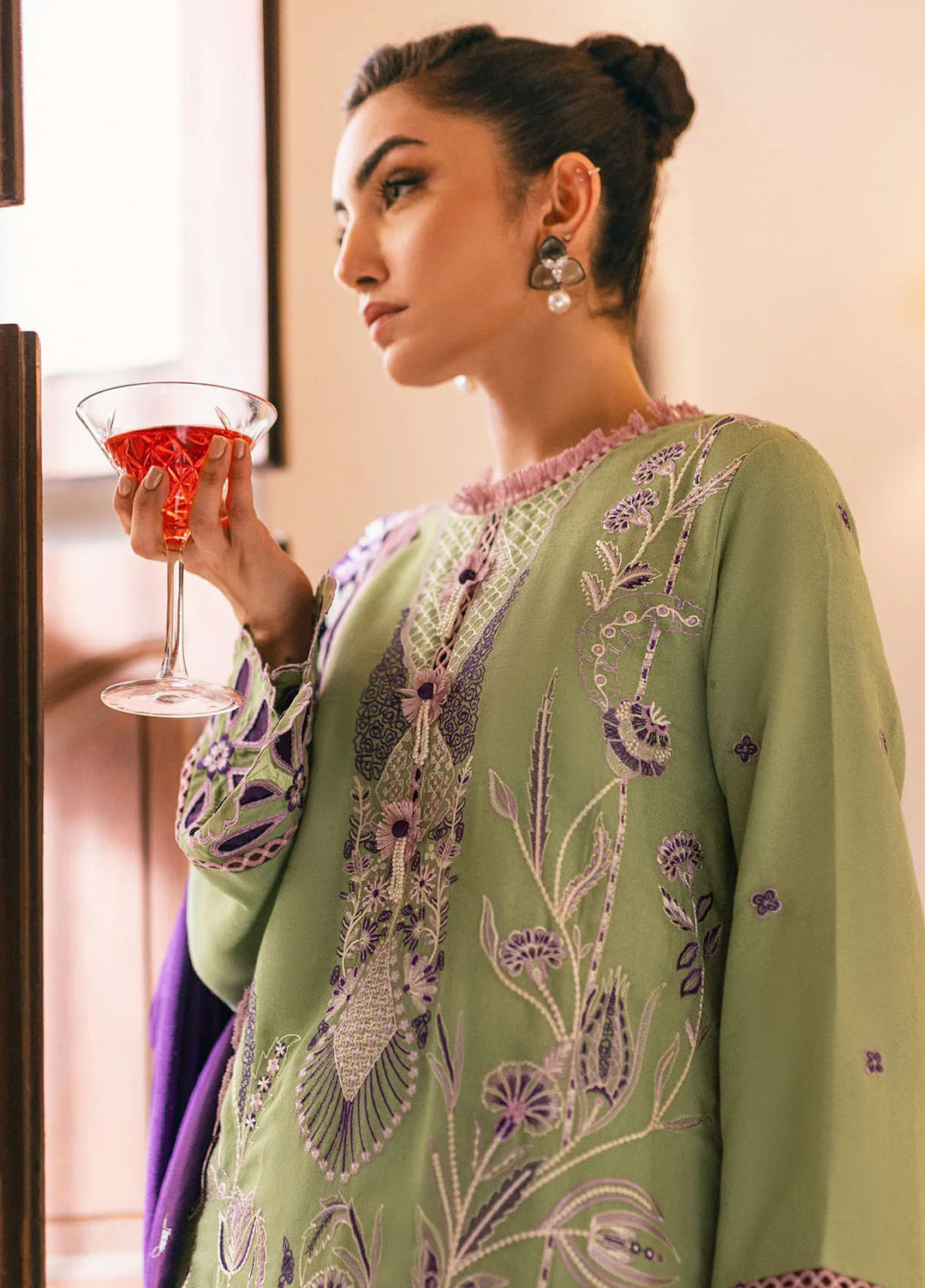 Symphony by Mushq Embroidered Karandi Suits Unstitched 3 Piece MQ24SP MW-KRN-07 Sparkling Noir - Winter Collection